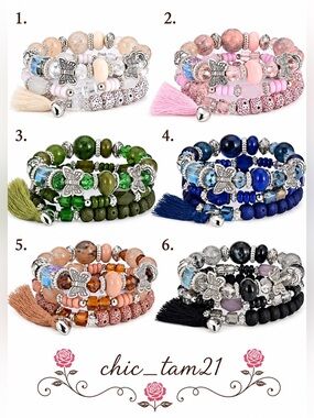Butterfly Charm Stackable Beaded Bracelet
